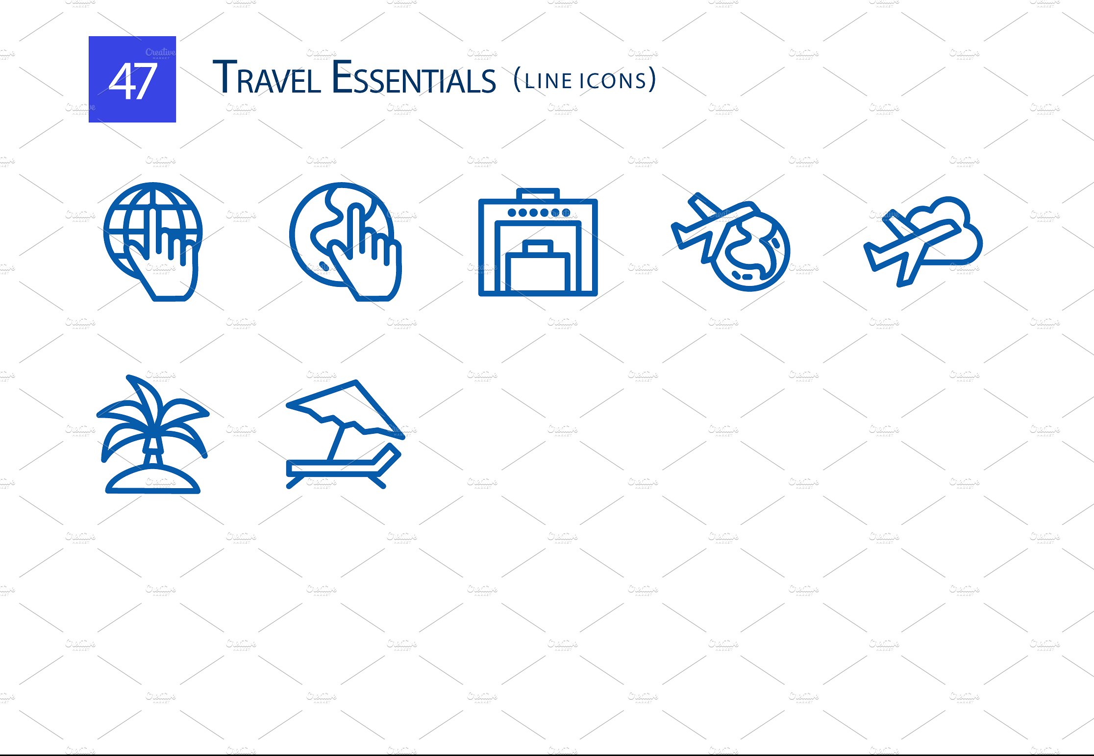 47 Travel Essentials Line Icon