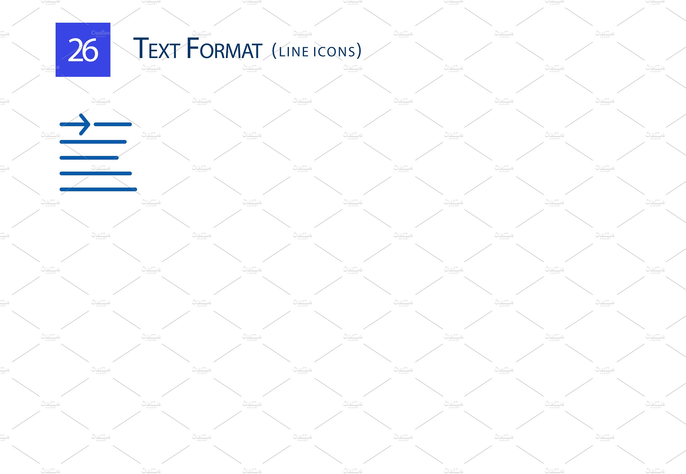 26 Text Format Line Icons