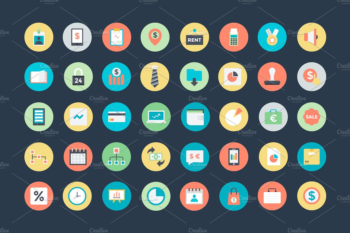 150 Flat Business Vector Icon