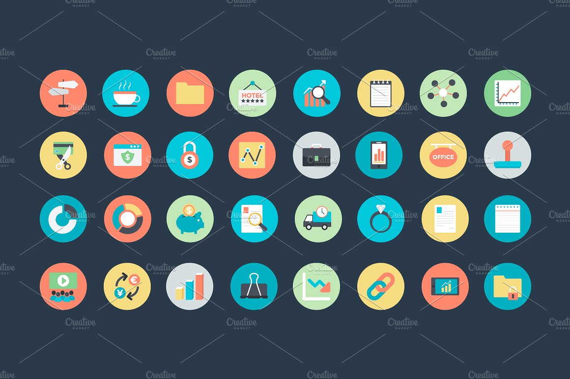 150 Flat Business Vector Icon