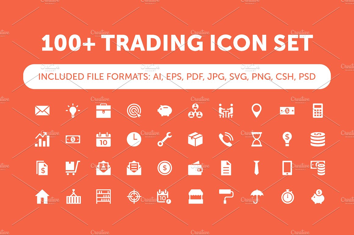 100 Trading Vector Icons