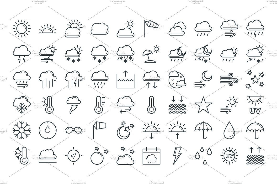 50 Weather Vector Icons