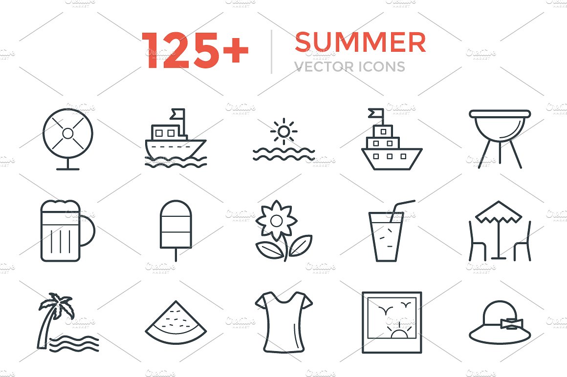 125 Summer Vector Icons