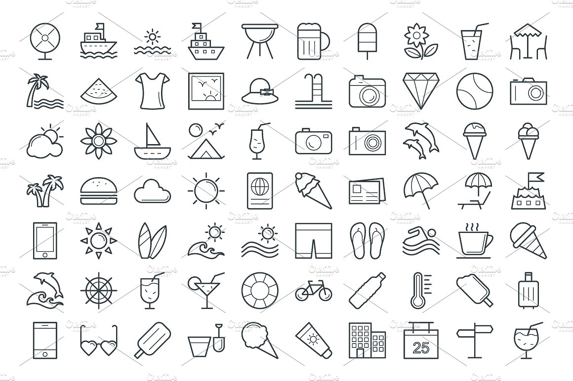 125 Summer Vector Icons