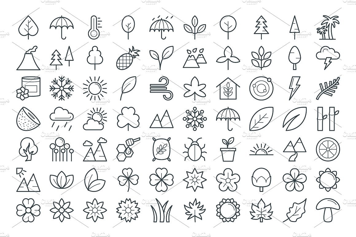 125 Nature Vector Icons