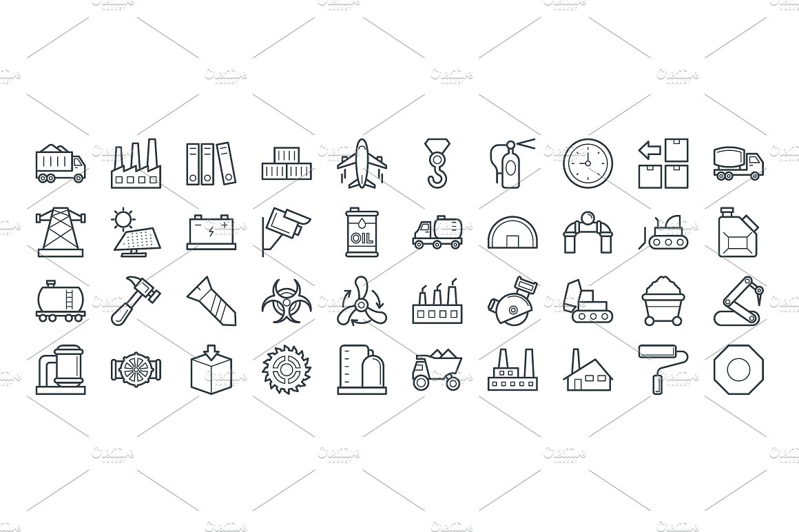 100 Industrial Vector Icons