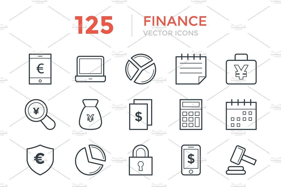 125 Finance Vector Icons