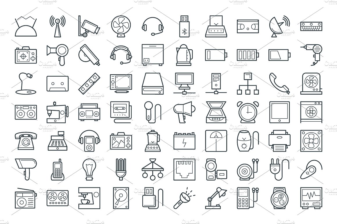 175 Electronics Vector Icons