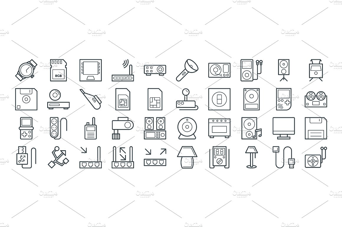 175 Electronics Vector Icons