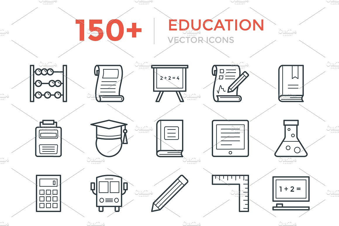 150 Education Vector Icons