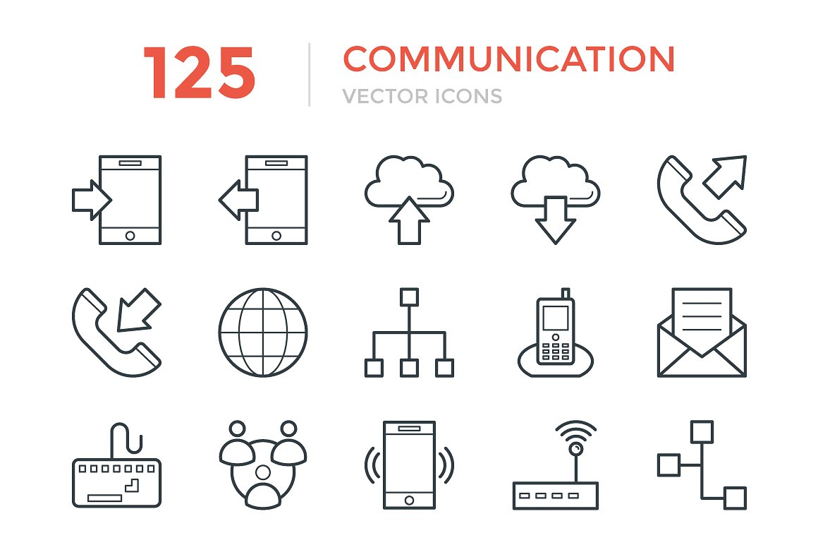 125 Communication Vector Icons