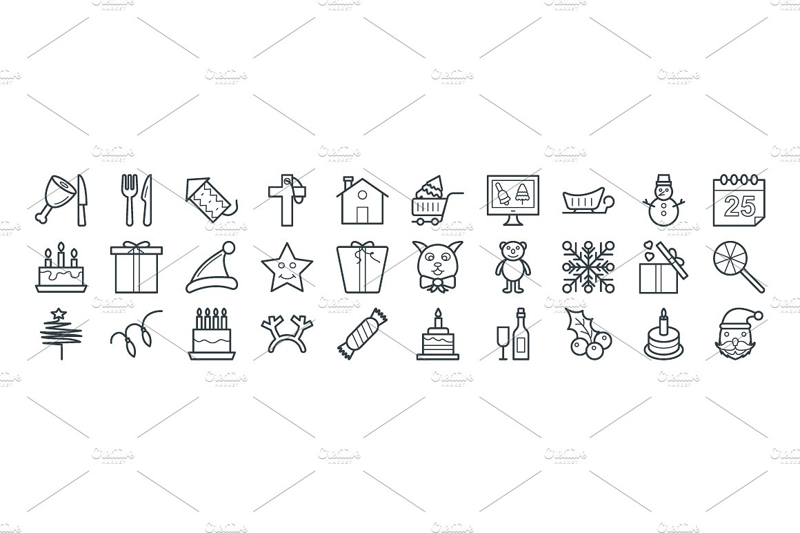 100 Christmas Vector Icons