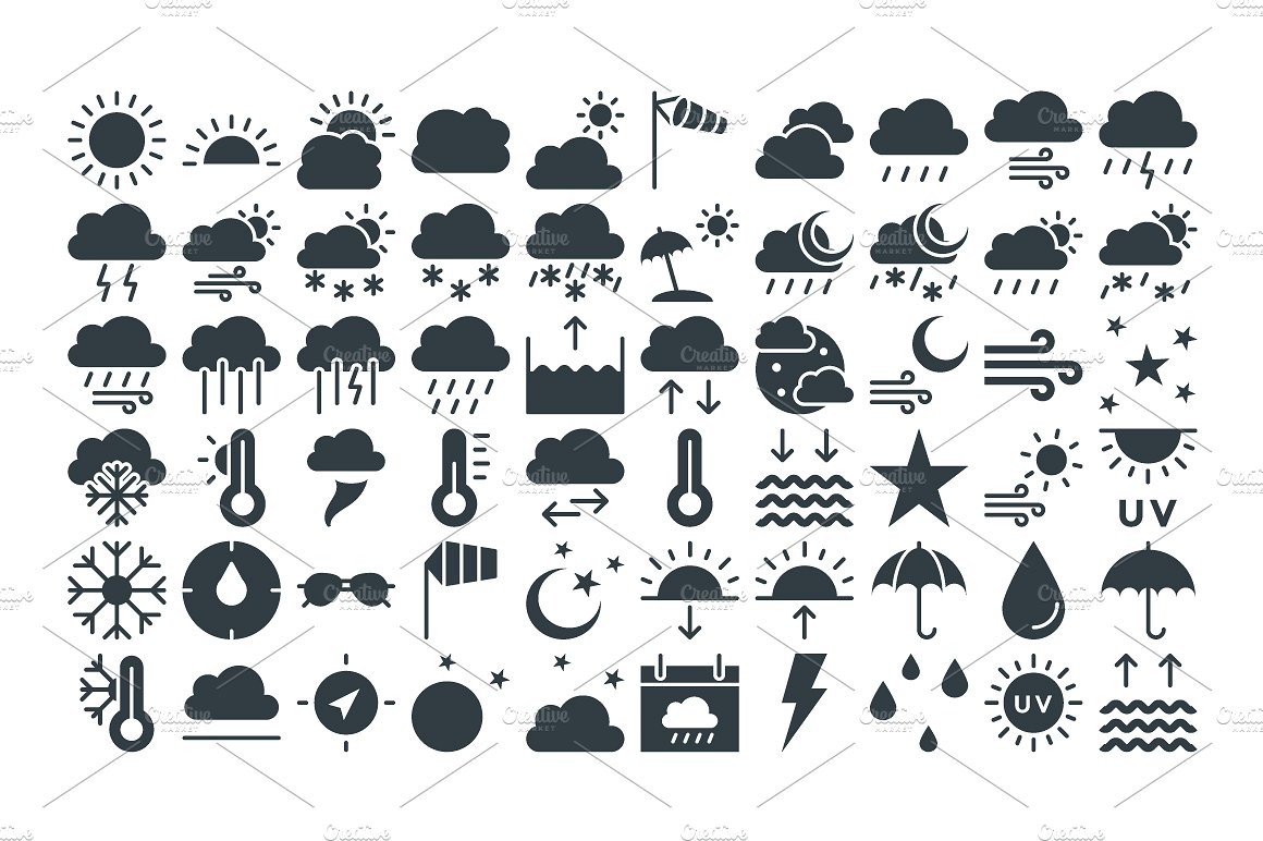 50 Weather Vector Icons