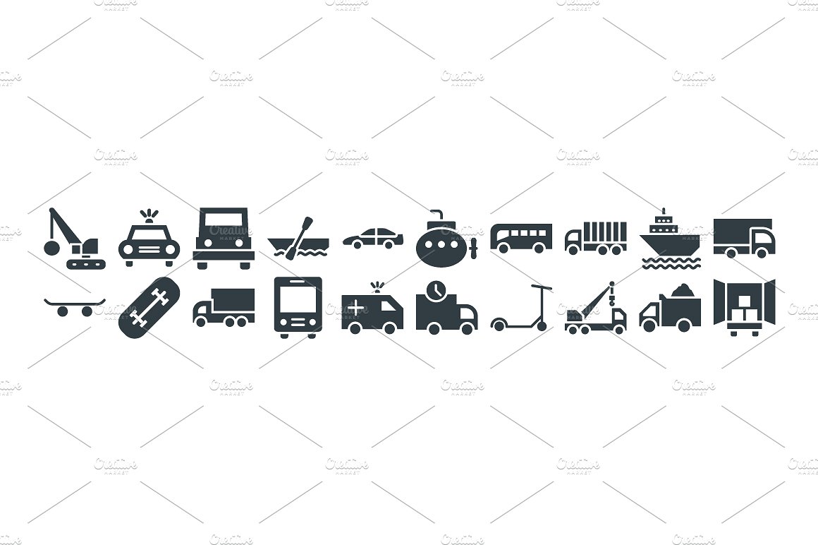 75 Transport Vector Icons