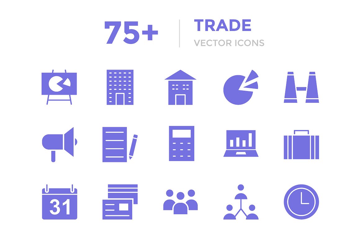 75 Trade Vector Icons