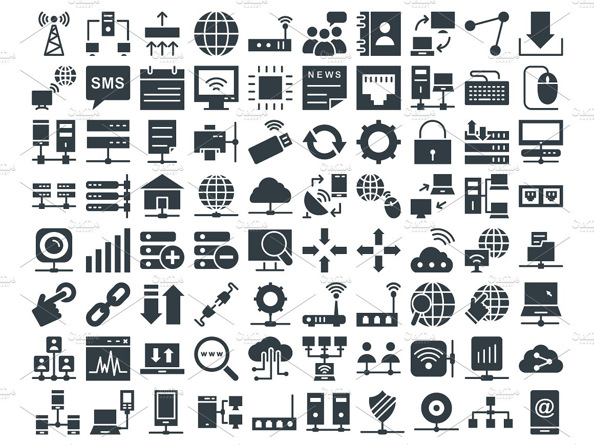 75 Networking Vector Icons