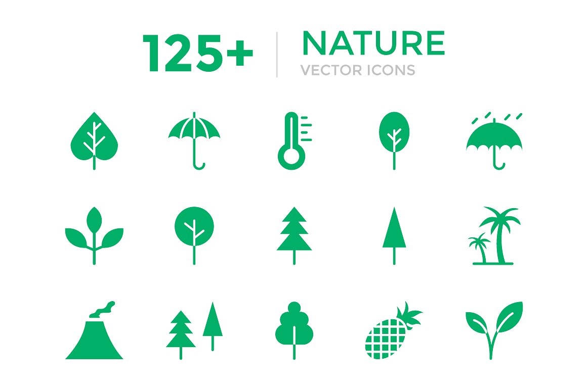 125 Nature Vector Icons