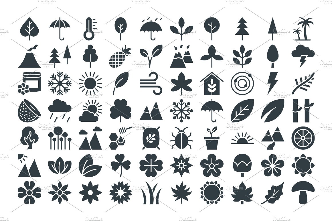 125 Nature Vector Icons