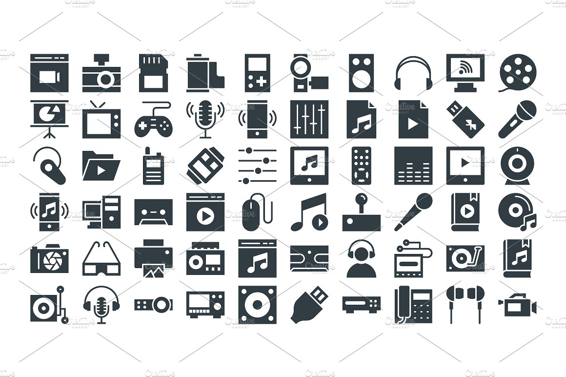 125 Multimedia Vector Icons