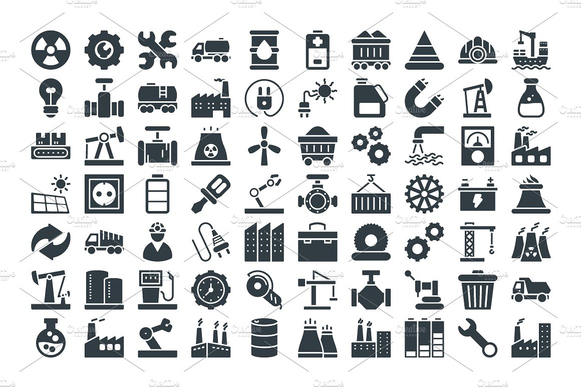 100 Industrial Vector Icons