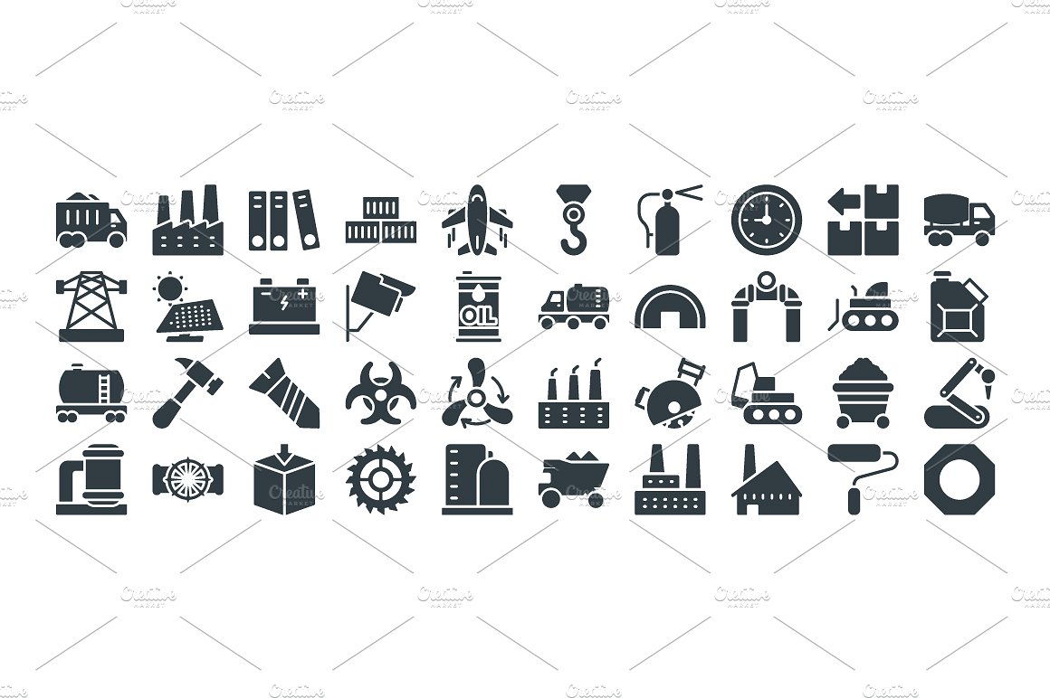 100 Industrial Vector Icons