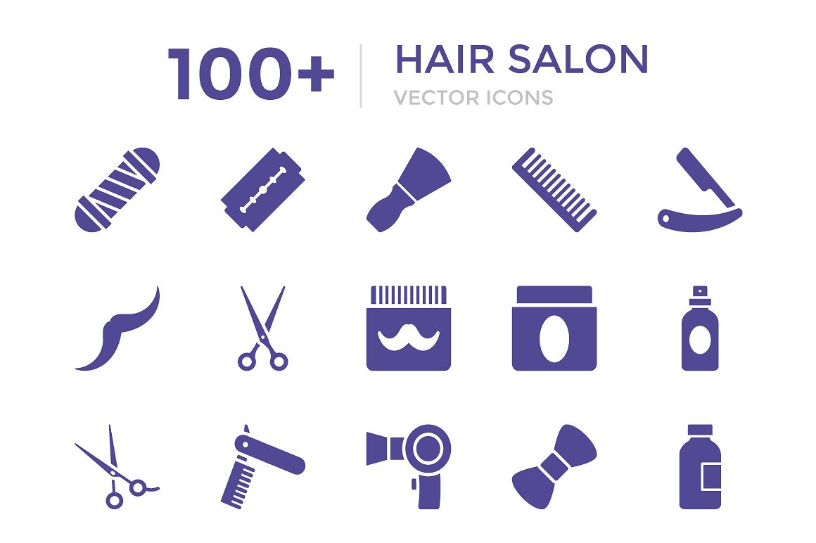 100 Hair Salon Vector Icons