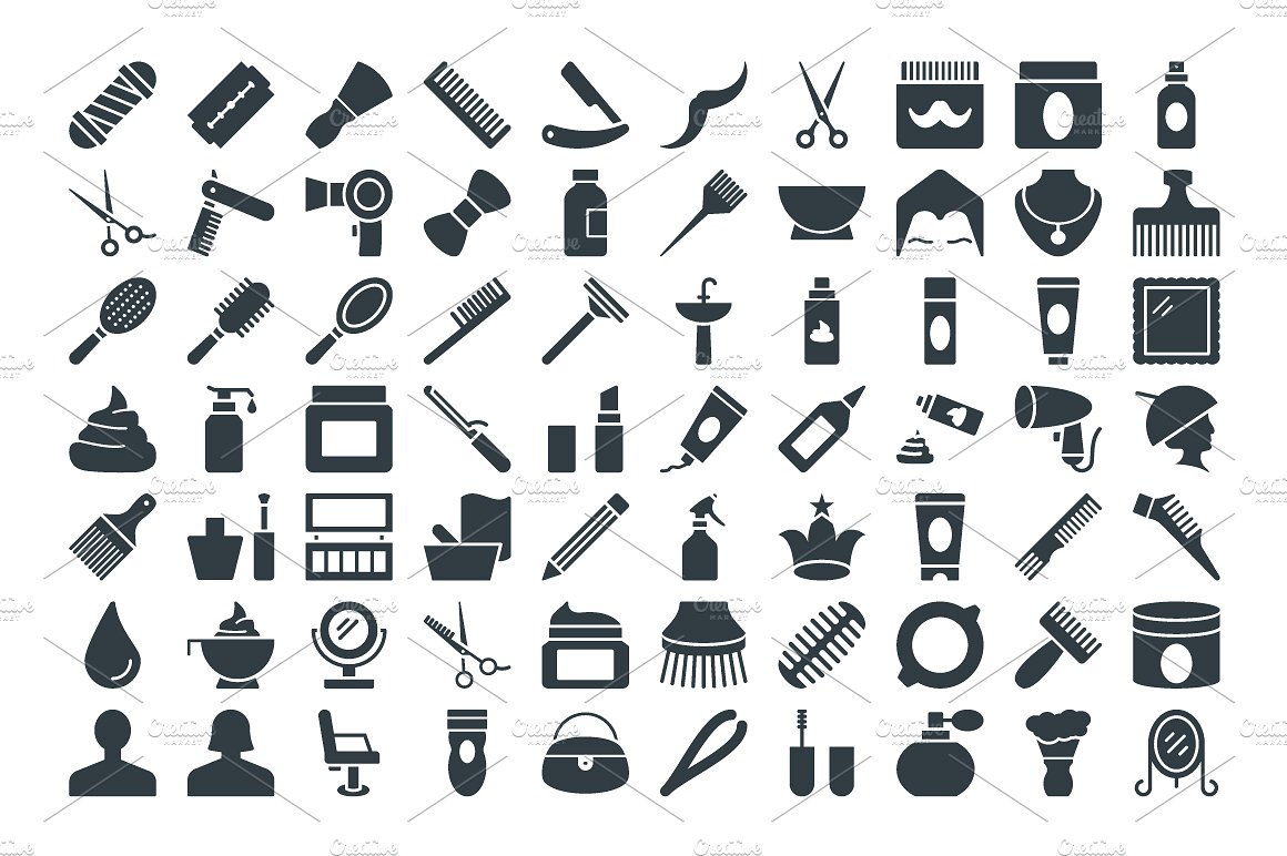 100 Hair Salon Vector Icons