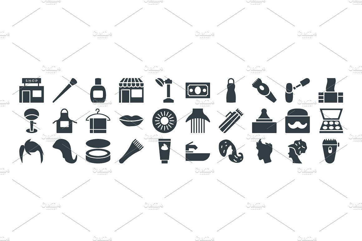 100 Hair Salon Vector Icons