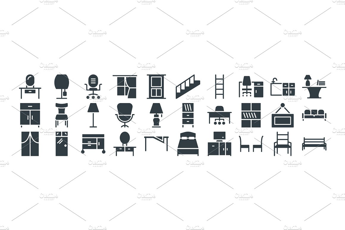 100 Furniture Vector Icons