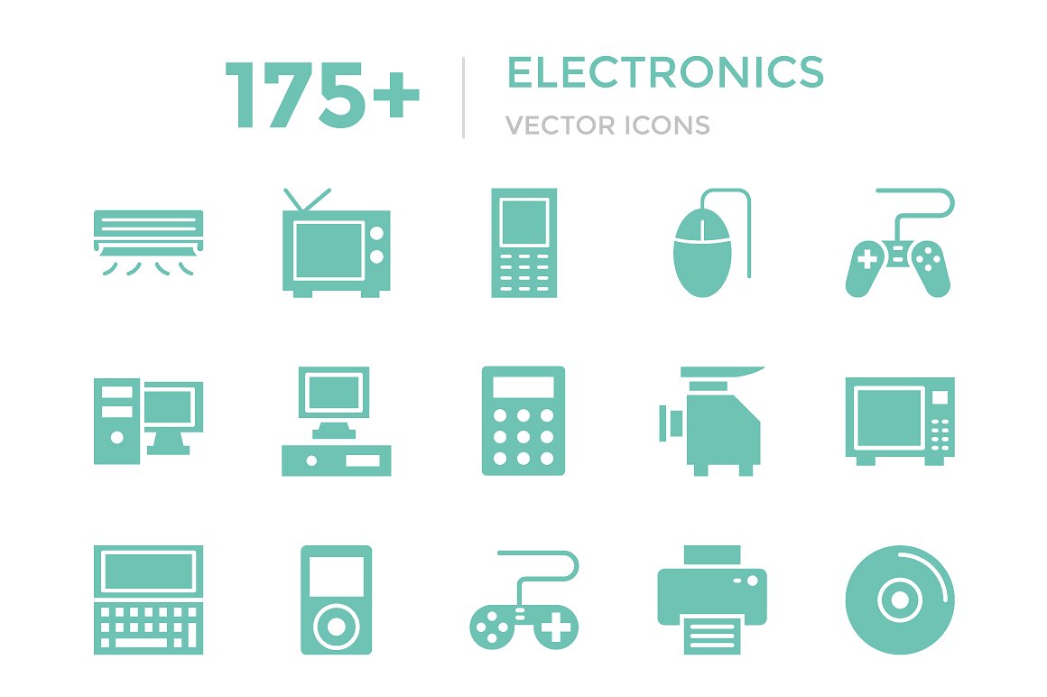 175 Electronics Vector Icons