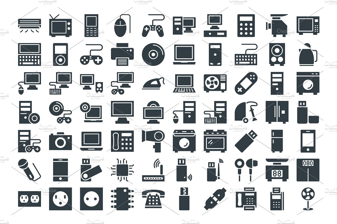 175 Electronics Vector Icons