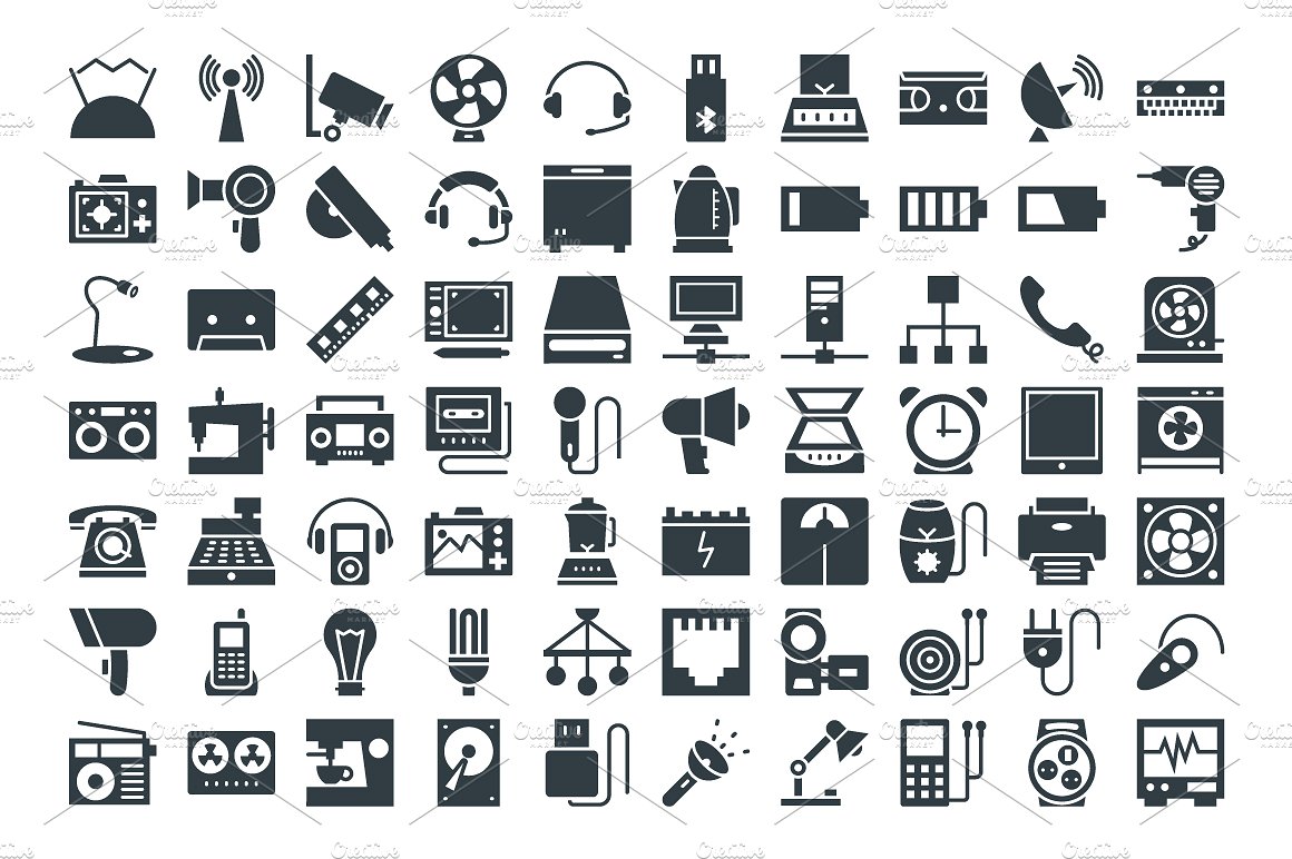 175 Electronics Vector Icons