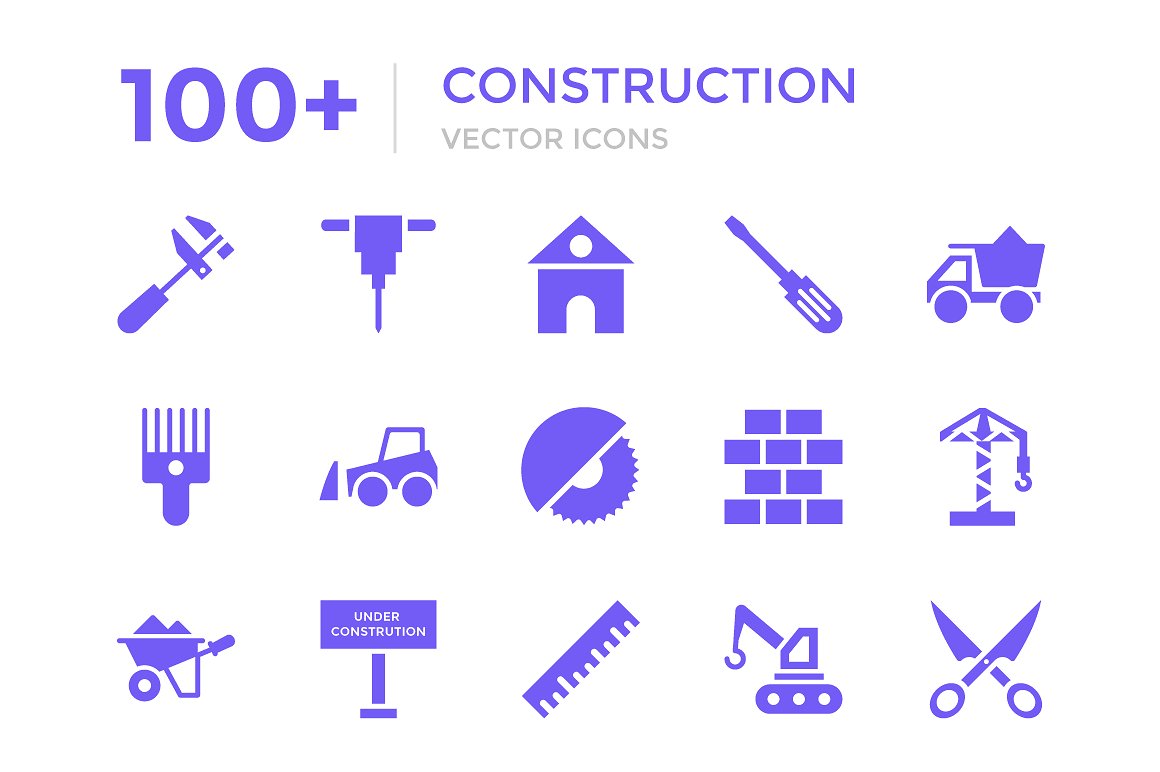 100 Construction Vector Icons