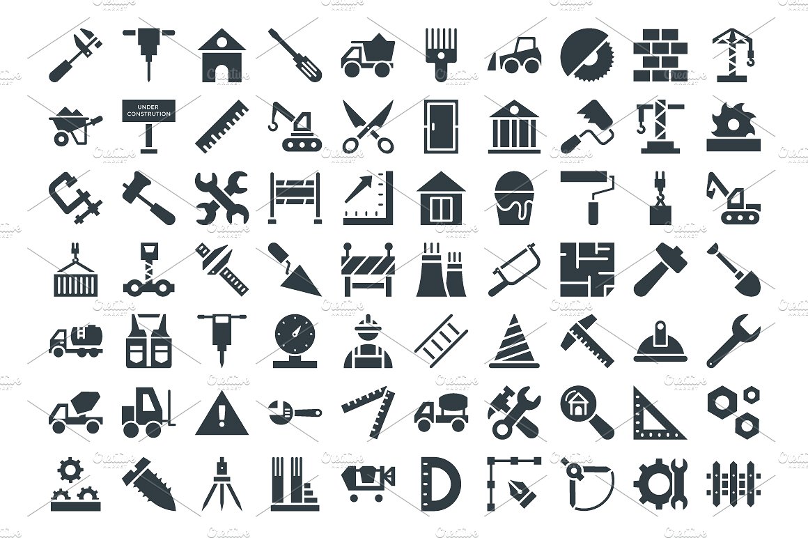 100 Construction Vector Icons