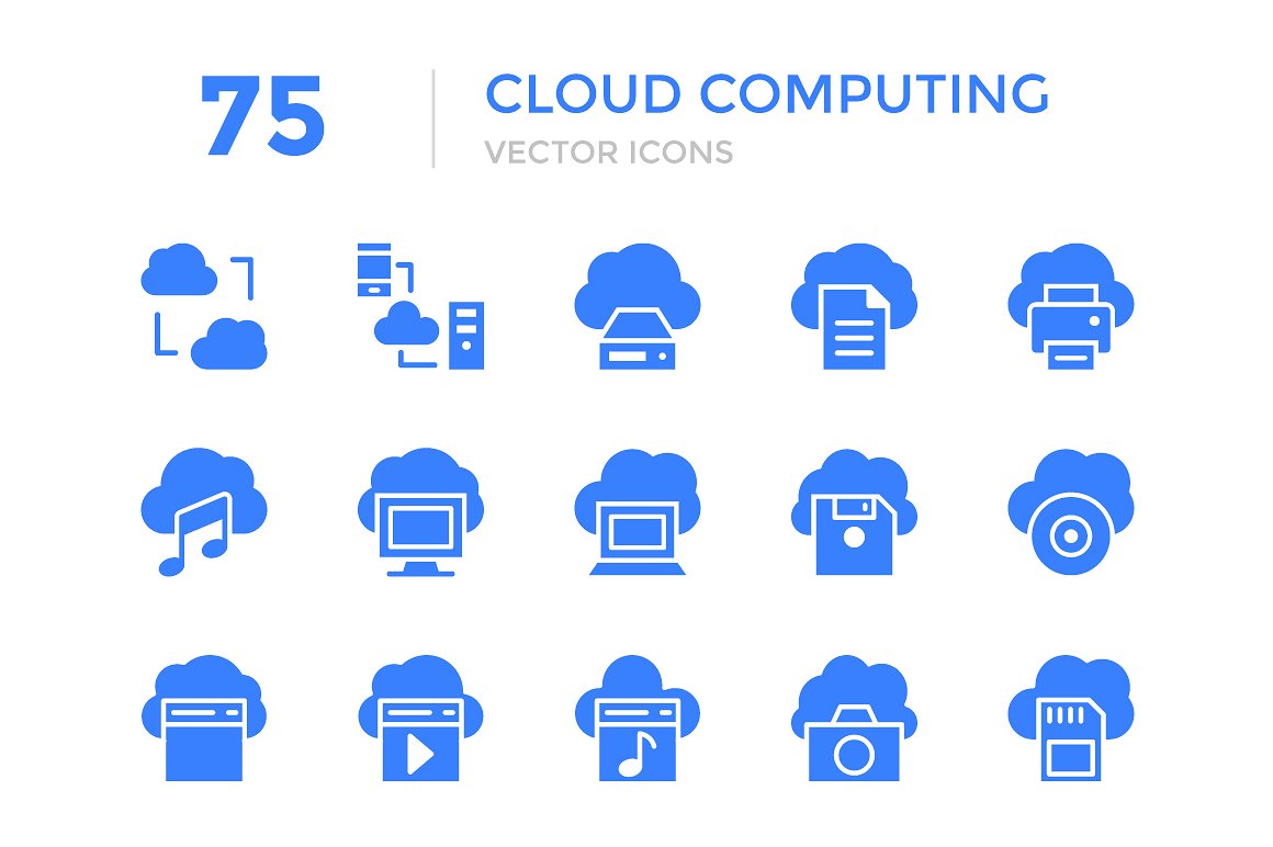 75 Cloud Computing Vector Icon