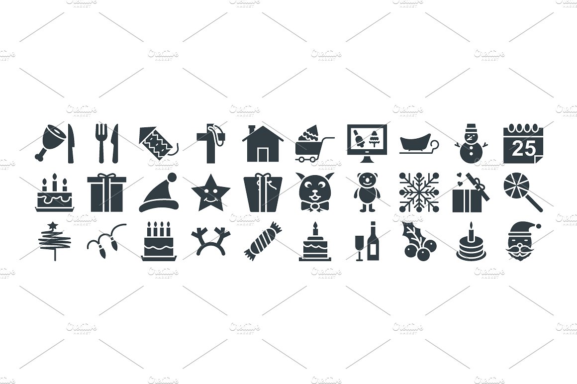 100 Christmas Vector Icons