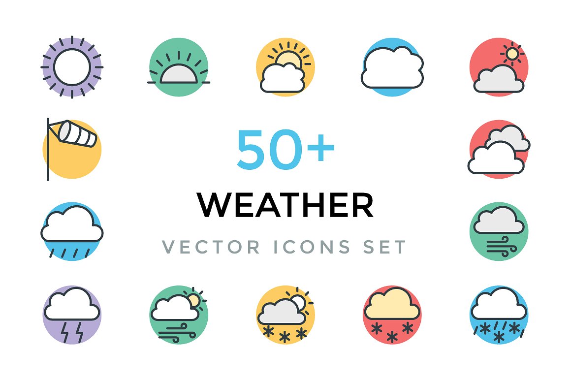 50 Weather Vector Icons