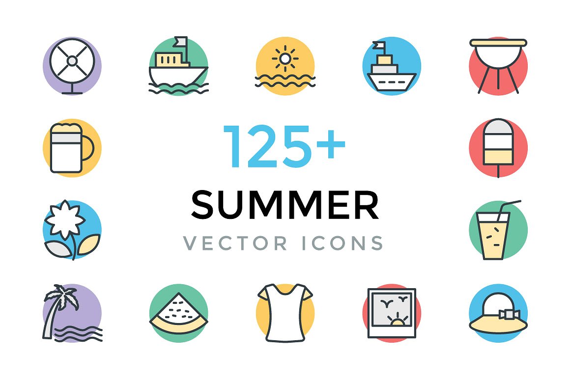 125 Summer Vector Icons