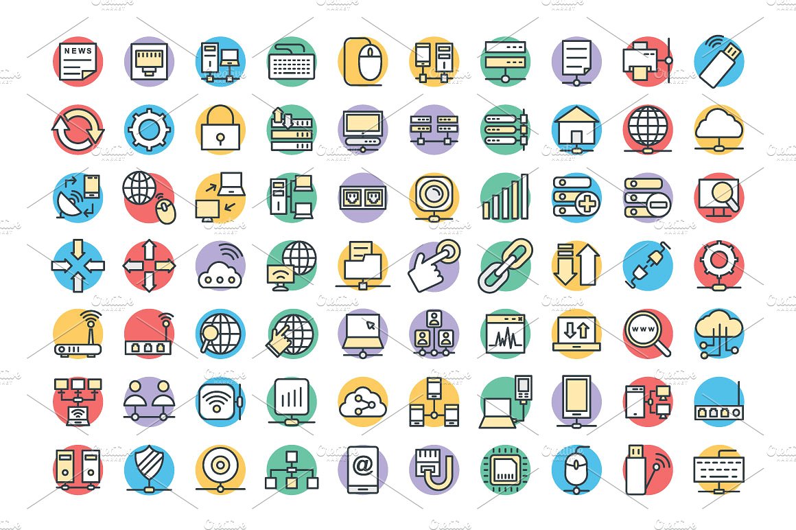 75 Networking Vector Icons