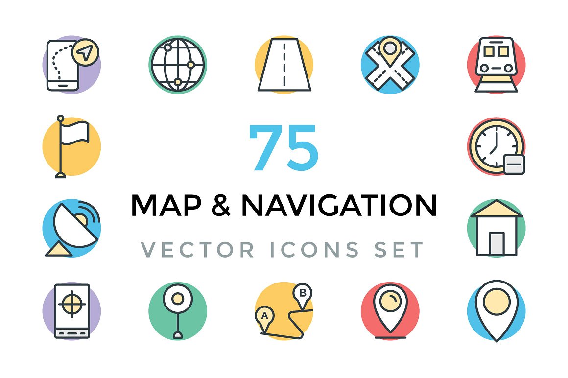 75 Maps and Navigation Vector