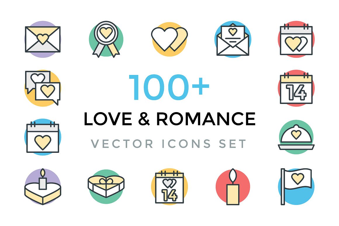 100 Love and Romance Vector I