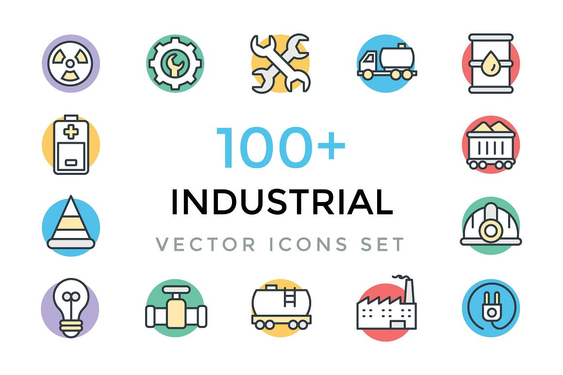 100 Industrial Vector Icons