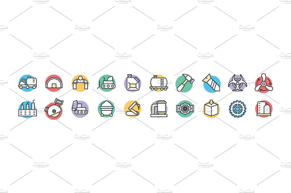 100 Industrial Vector Icons