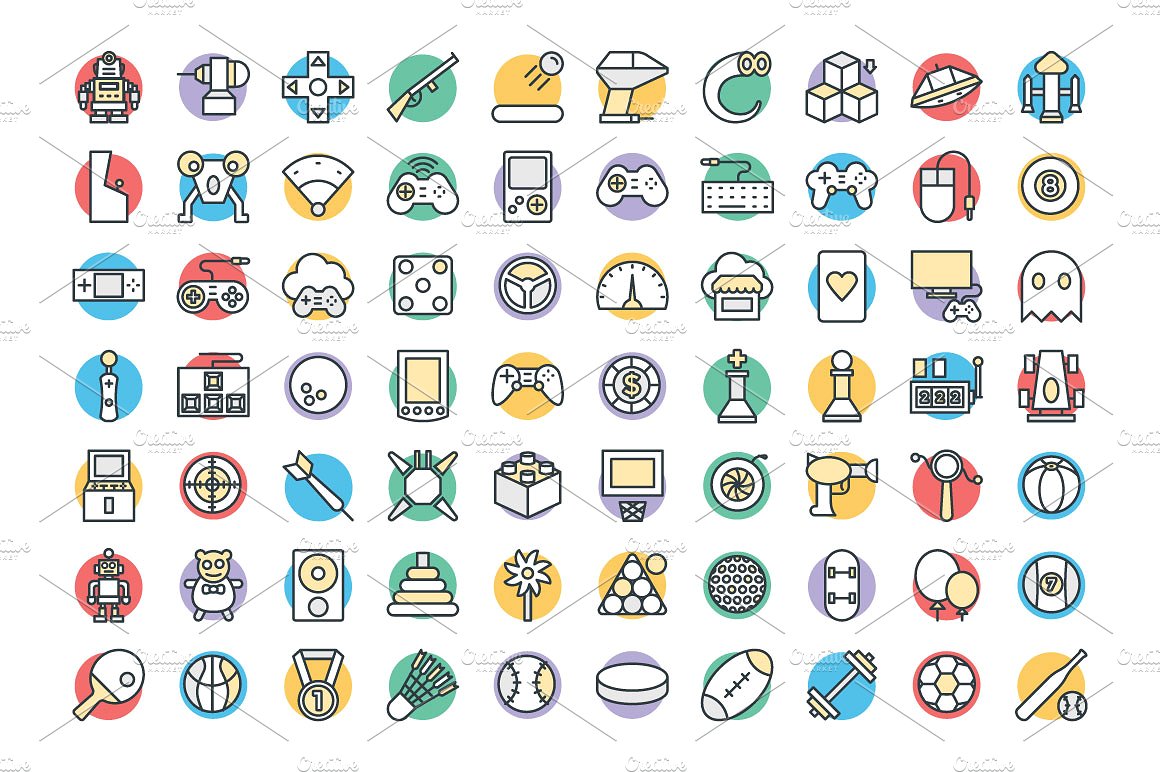 100 Gaming Vector Icons