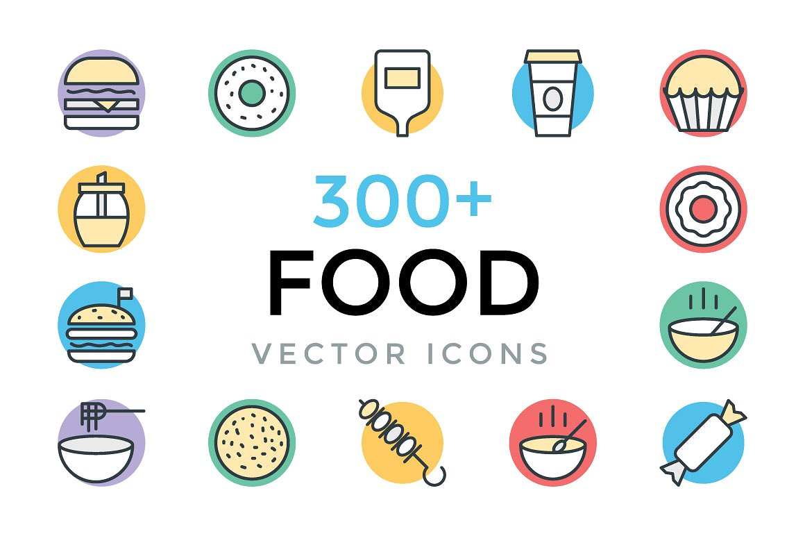 300 Food Vector Icons