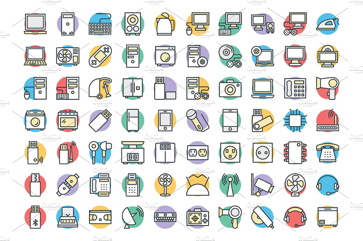 175 Electronics Vector Icons