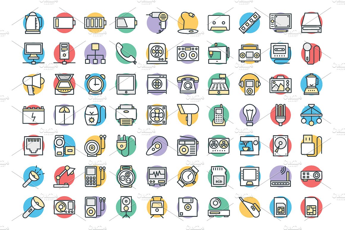 175 Electronics Vector Icons