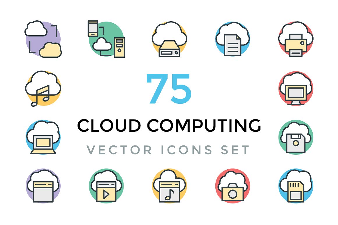 75 Cloud Computing Vector Icon