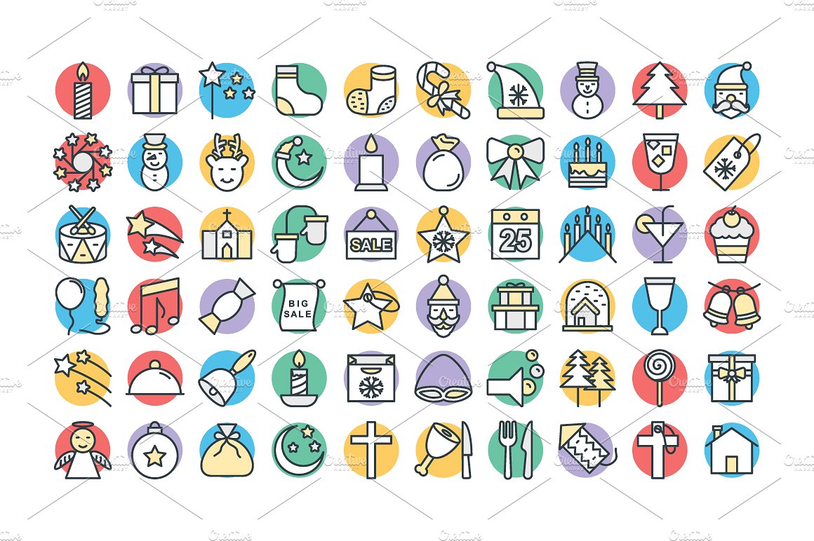 100 Christmas Vector Icons