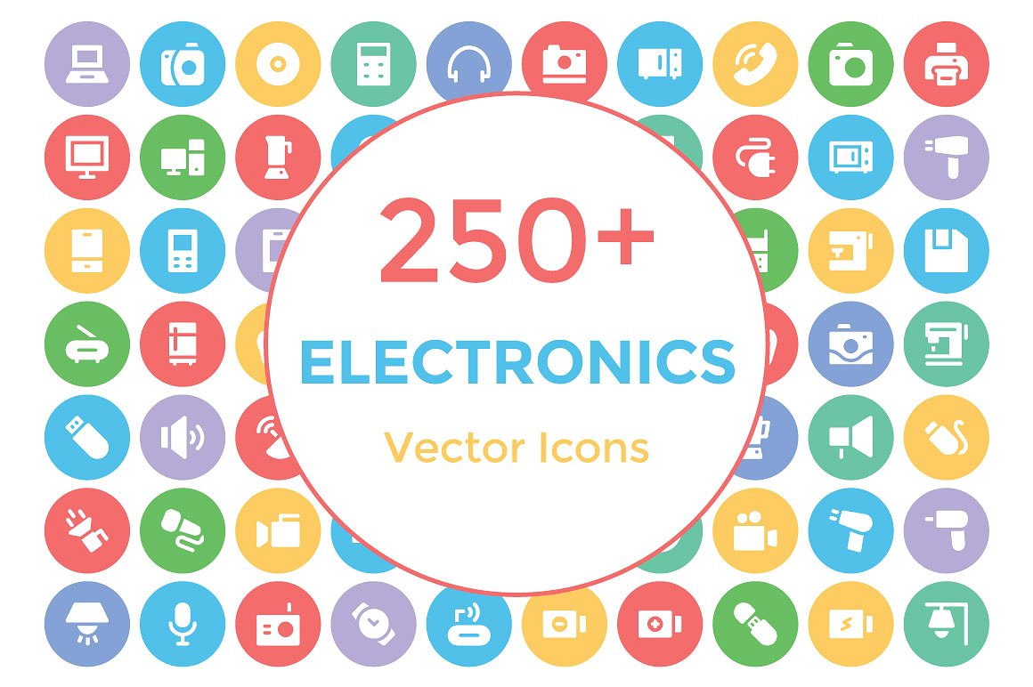 250 Electronics Vector Icons